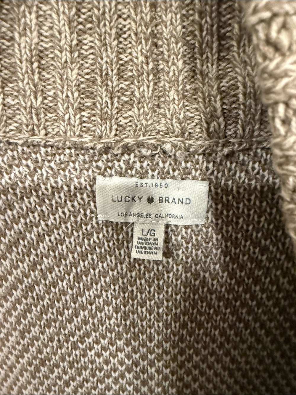 NWOT Lucky Brand Western/Aztec Brown and Cream Cardigan w/ Waist Tie - Picture 7 of 9